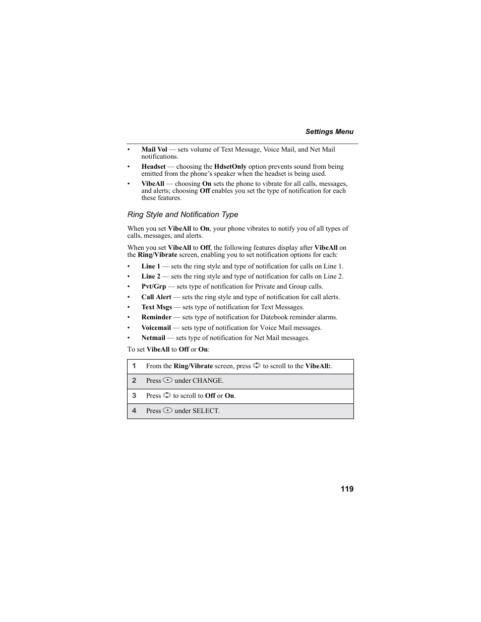 E “ring style and | Motorola i55sr Phone User Manual | Page 119 / 176