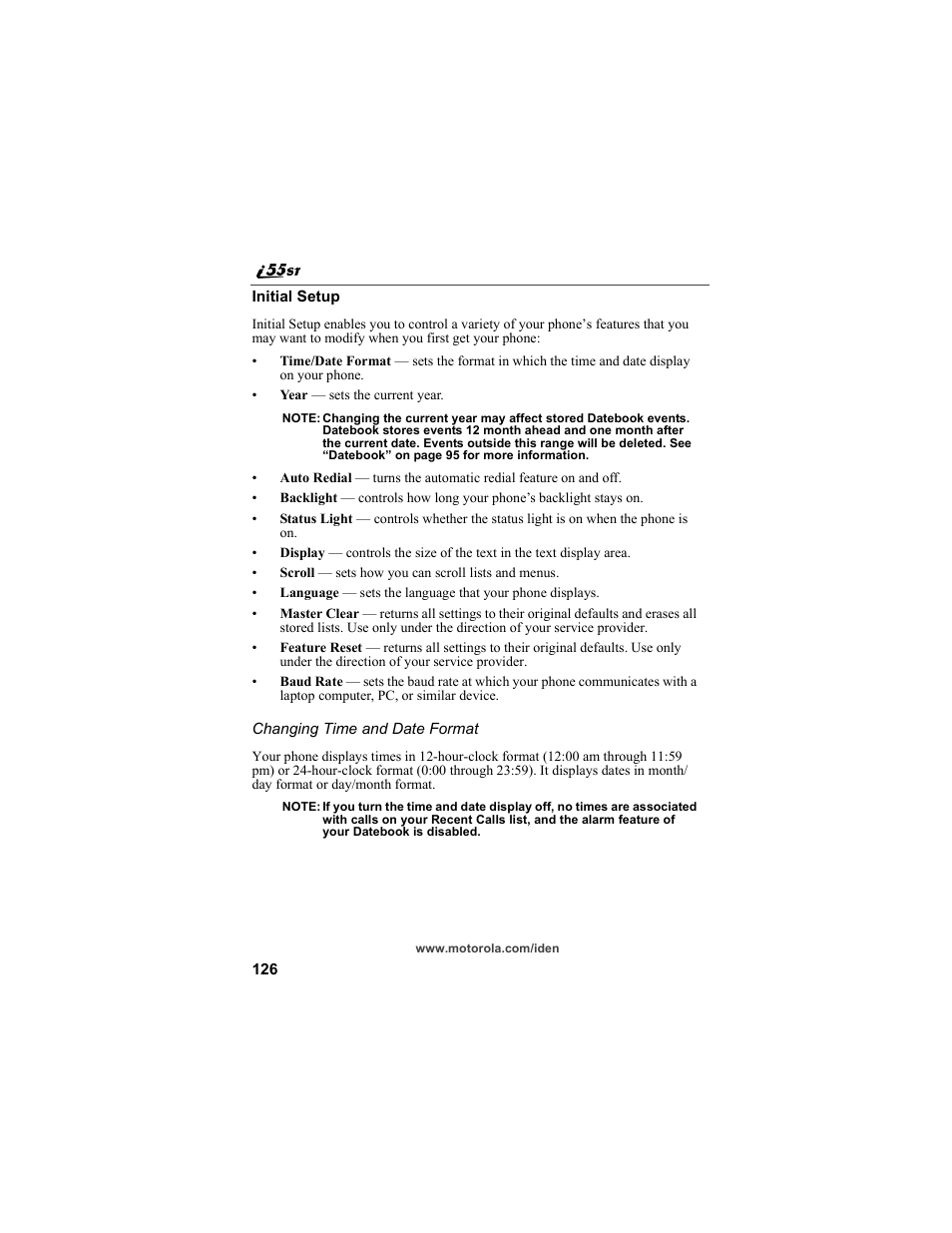 Motorola i55sr Phone User Manual | Page 126 / 176