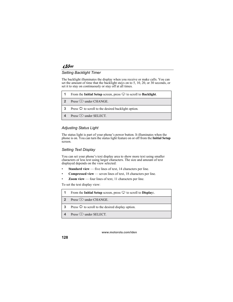 Motorola i55sr Phone User Manual | Page 128 / 176