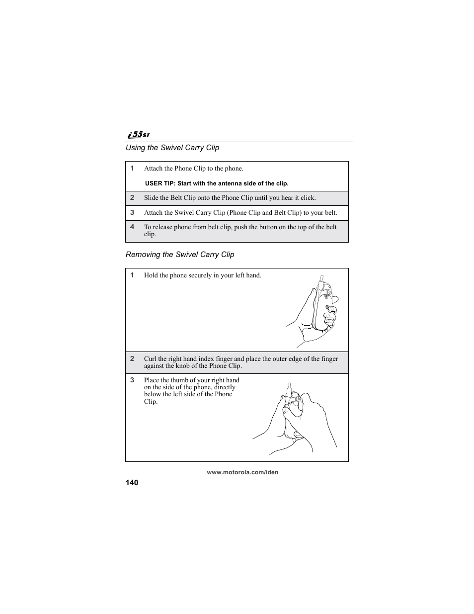 Motorola i55sr Phone User Manual | Page 140 / 176