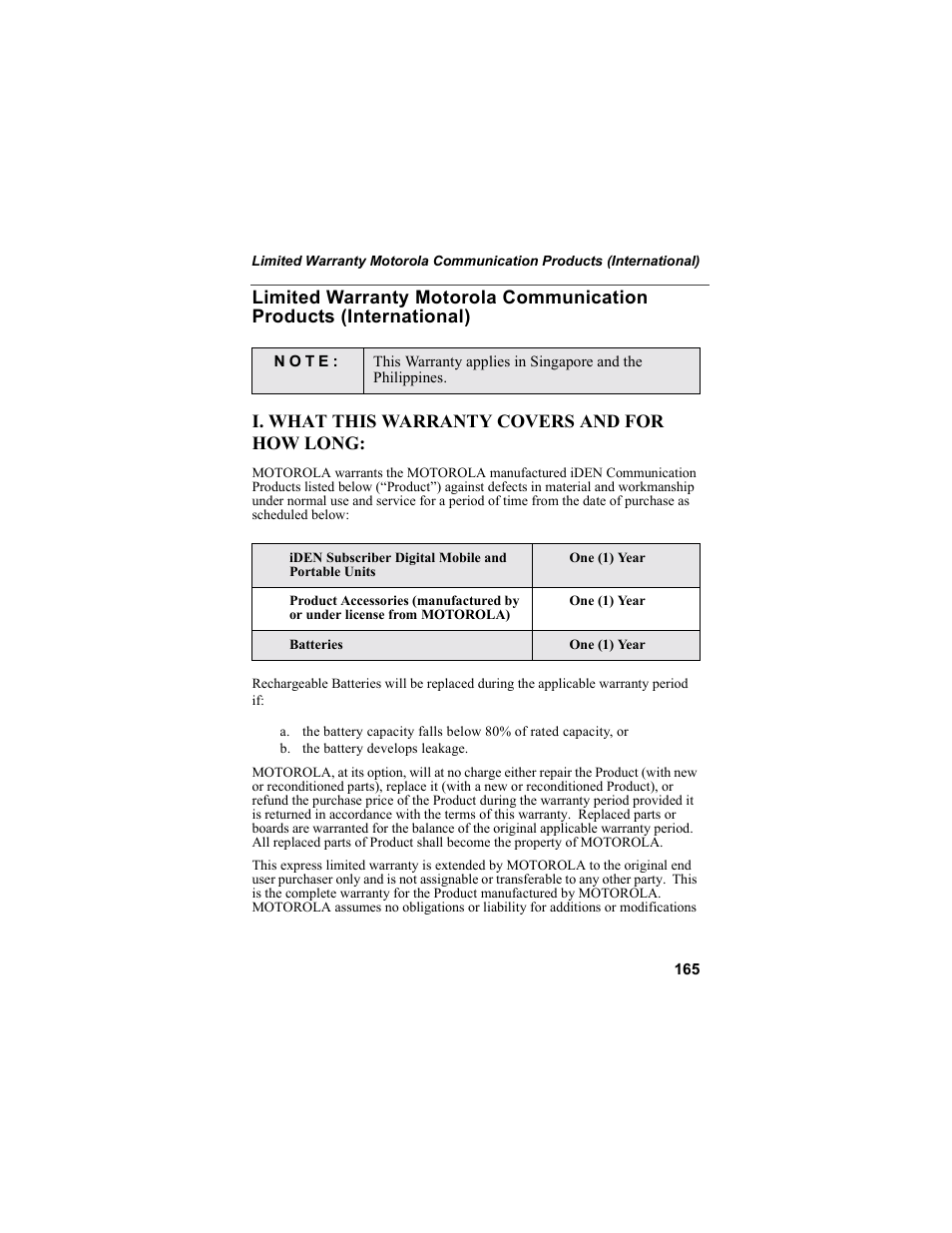 Motorola i55sr Phone User Manual | Page 165 / 176