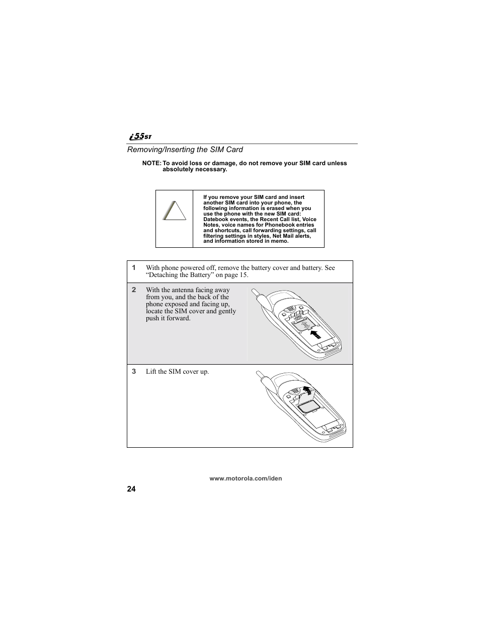 Motorola i55sr Phone User Manual | Page 24 / 176