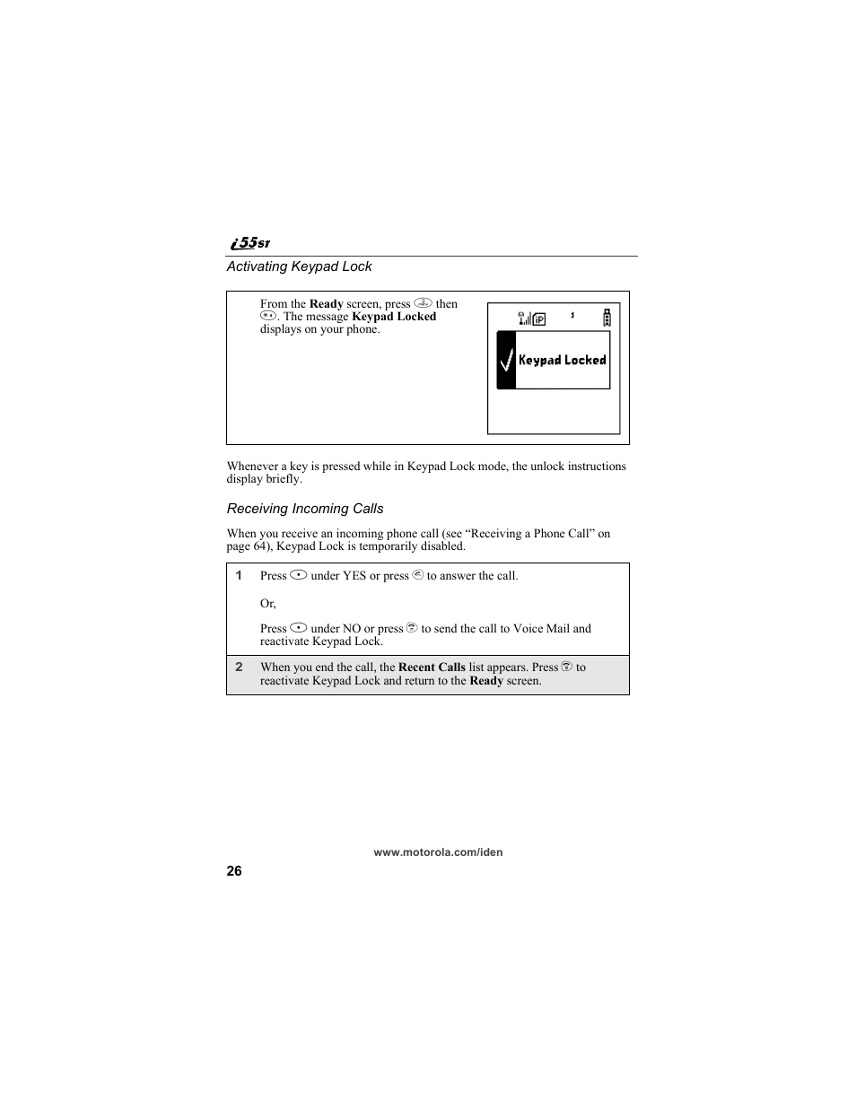 Motorola i55sr Phone User Manual | Page 26 / 176
