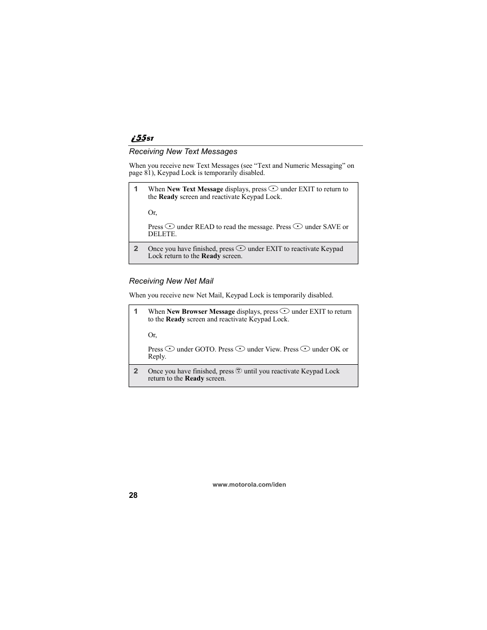 Motorola i55sr Phone User Manual | Page 28 / 176
