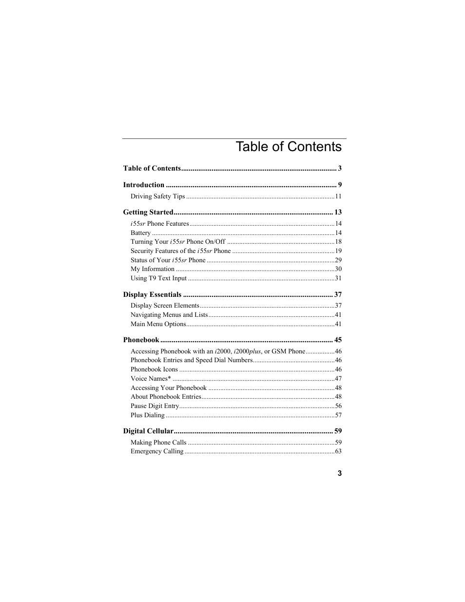 Motorola i55sr Phone User Manual | Page 3 / 176