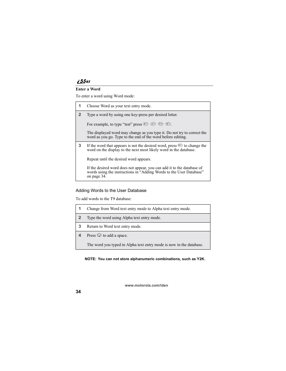Motorola i55sr Phone User Manual | Page 34 / 176