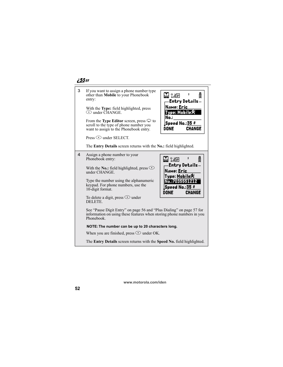 Motorola i55sr Phone User Manual | Page 52 / 176