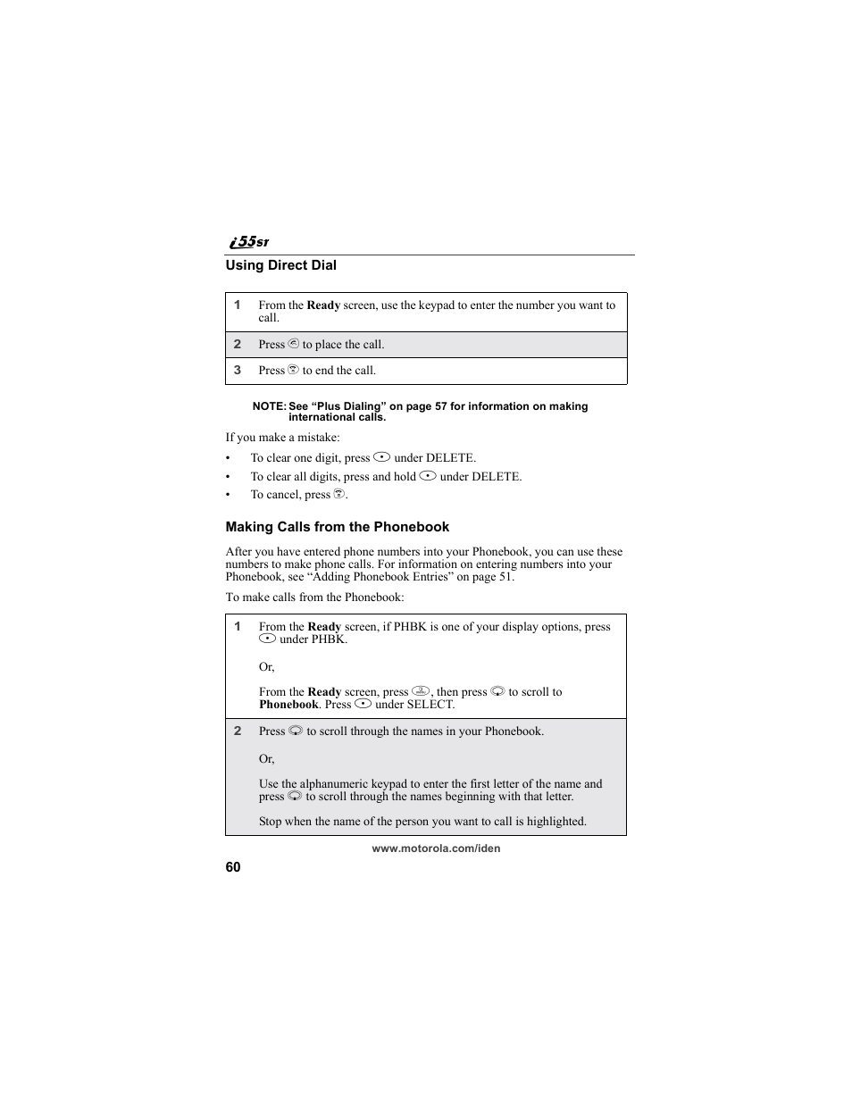 Motorola i55sr Phone User Manual | Page 60 / 176