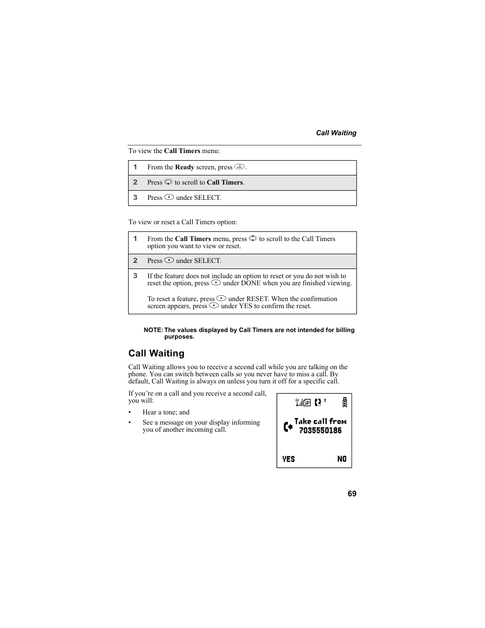Call waiting | Motorola i55sr Phone User Manual | Page 69 / 176