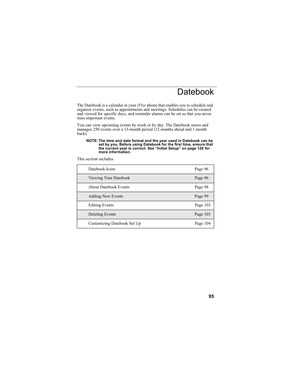 Datebook | Motorola i55sr Phone User Manual | Page 95 / 176