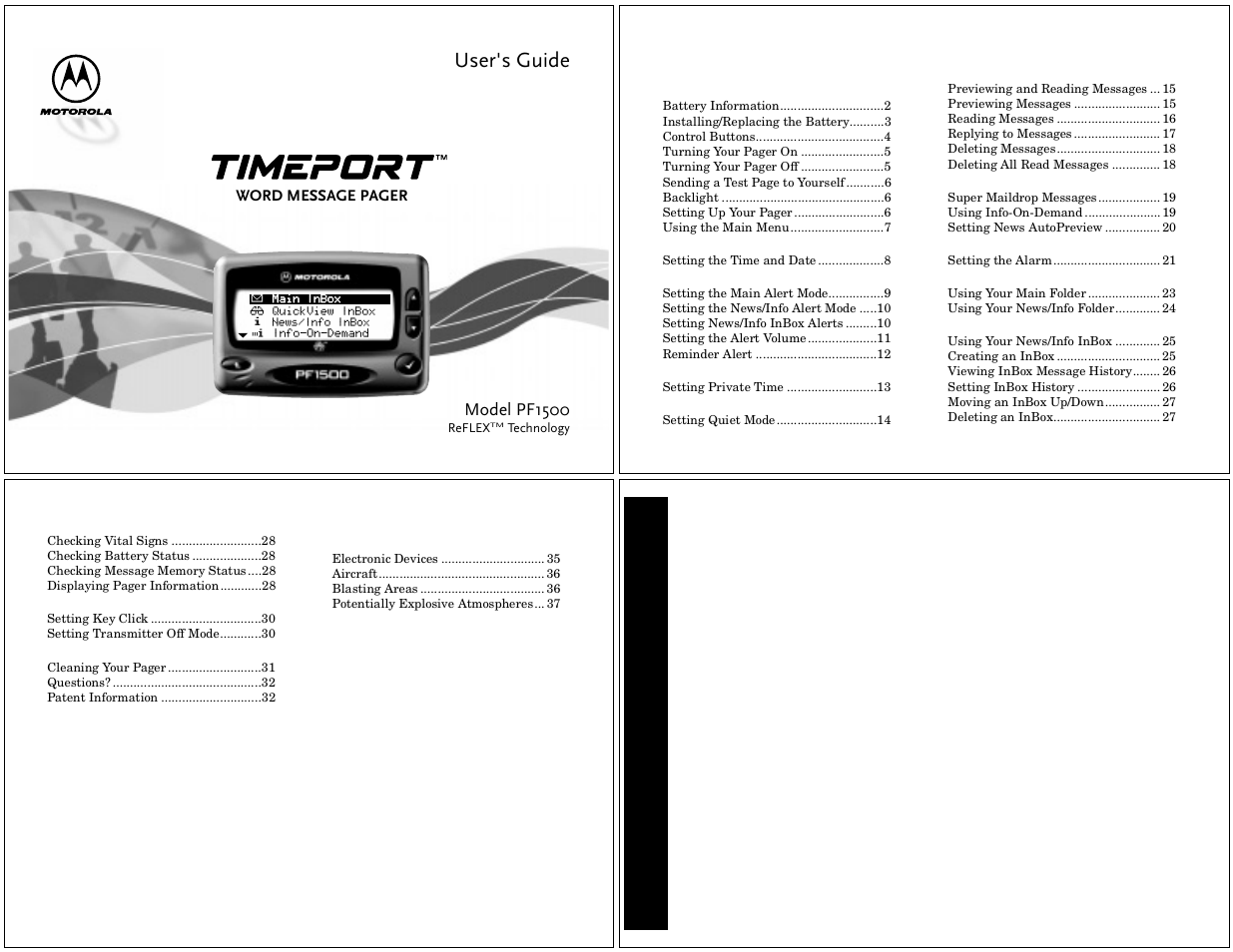 Motorola TIMEPORT PF1500 User Manual | 13 pages