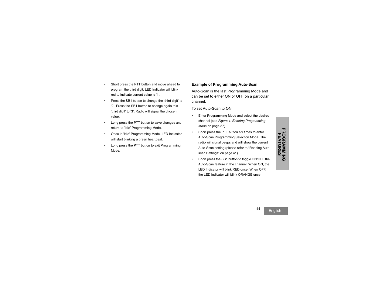 Example of programming auto-scan | Motorola RDX SERIES RDU4100 User Manual | Page 47 / 99