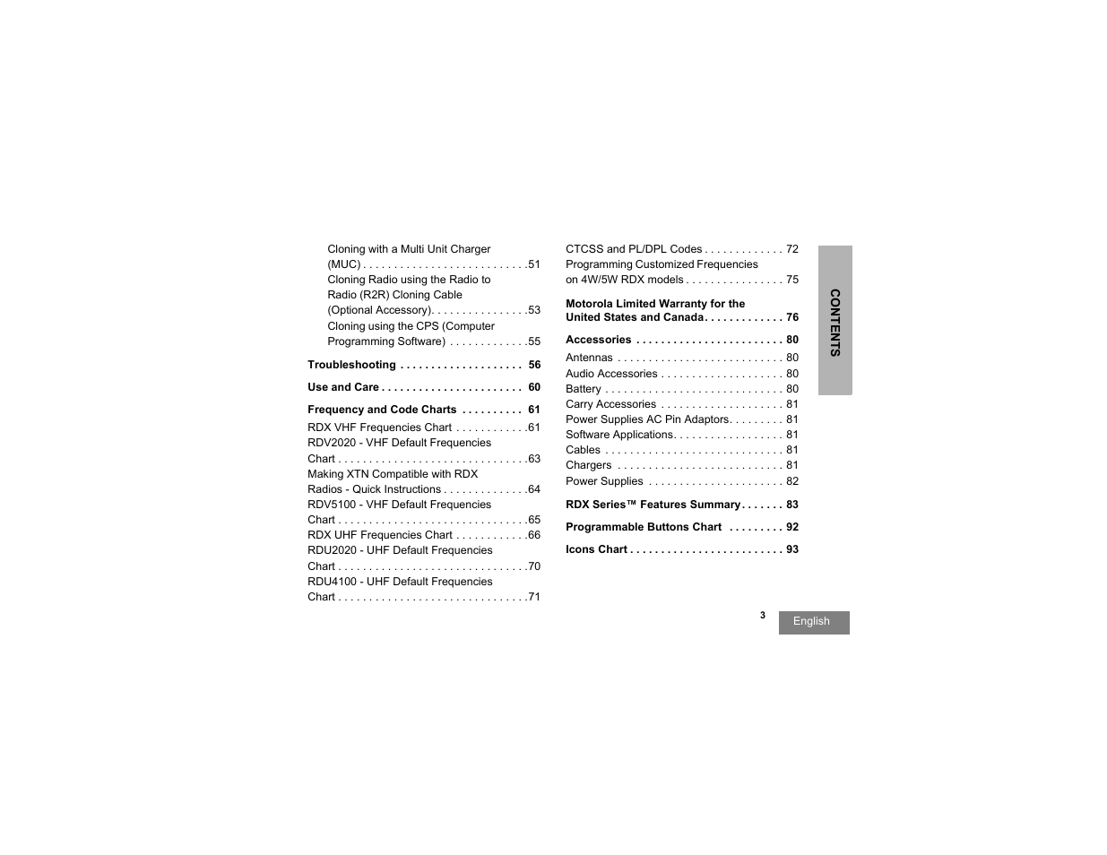 Motorola RDX SERIES RDU4100 User Manual | Page 5 / 99