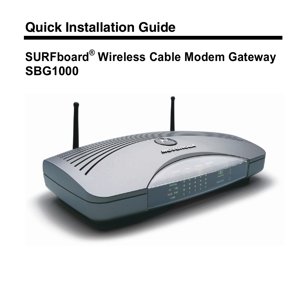 Motorola SURFBOARD SBG1000 User Manual | 16 pages