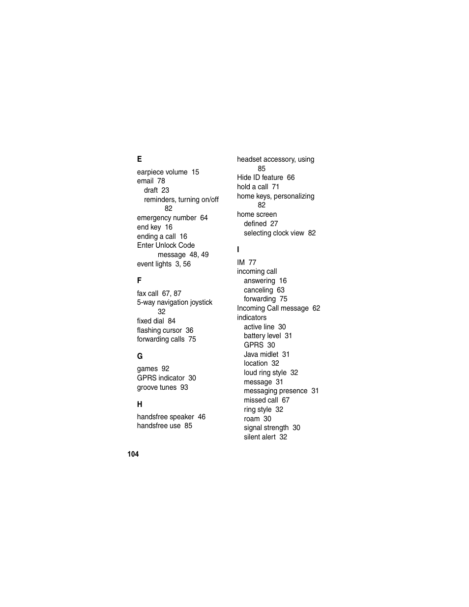 Motorola E398 User Manual | Page 105 / 120