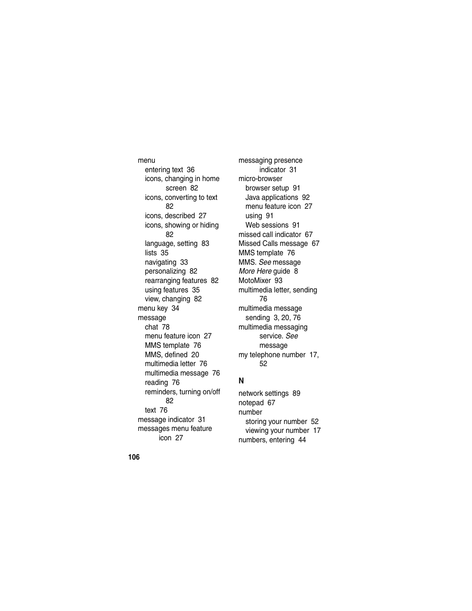 Motorola E398 User Manual | Page 107 / 120