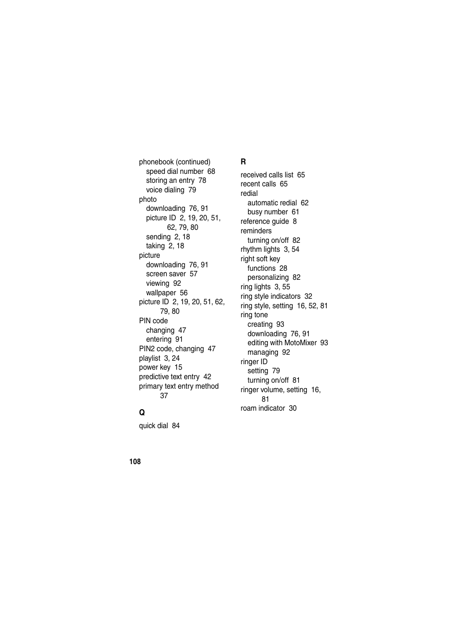 Motorola E398 User Manual | Page 109 / 120