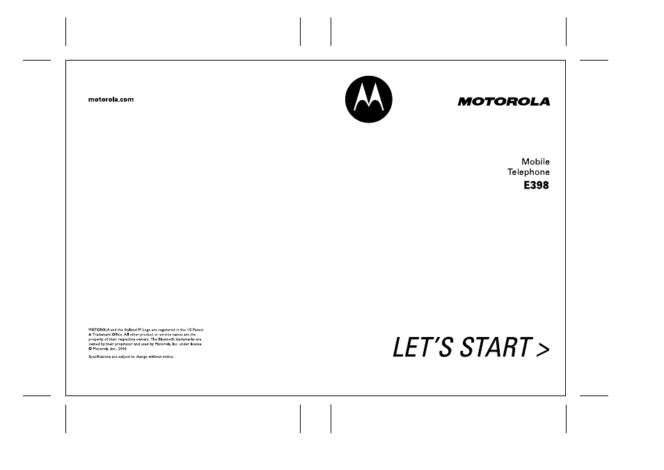 Motorola E398 User Manual | Page 120 / 120