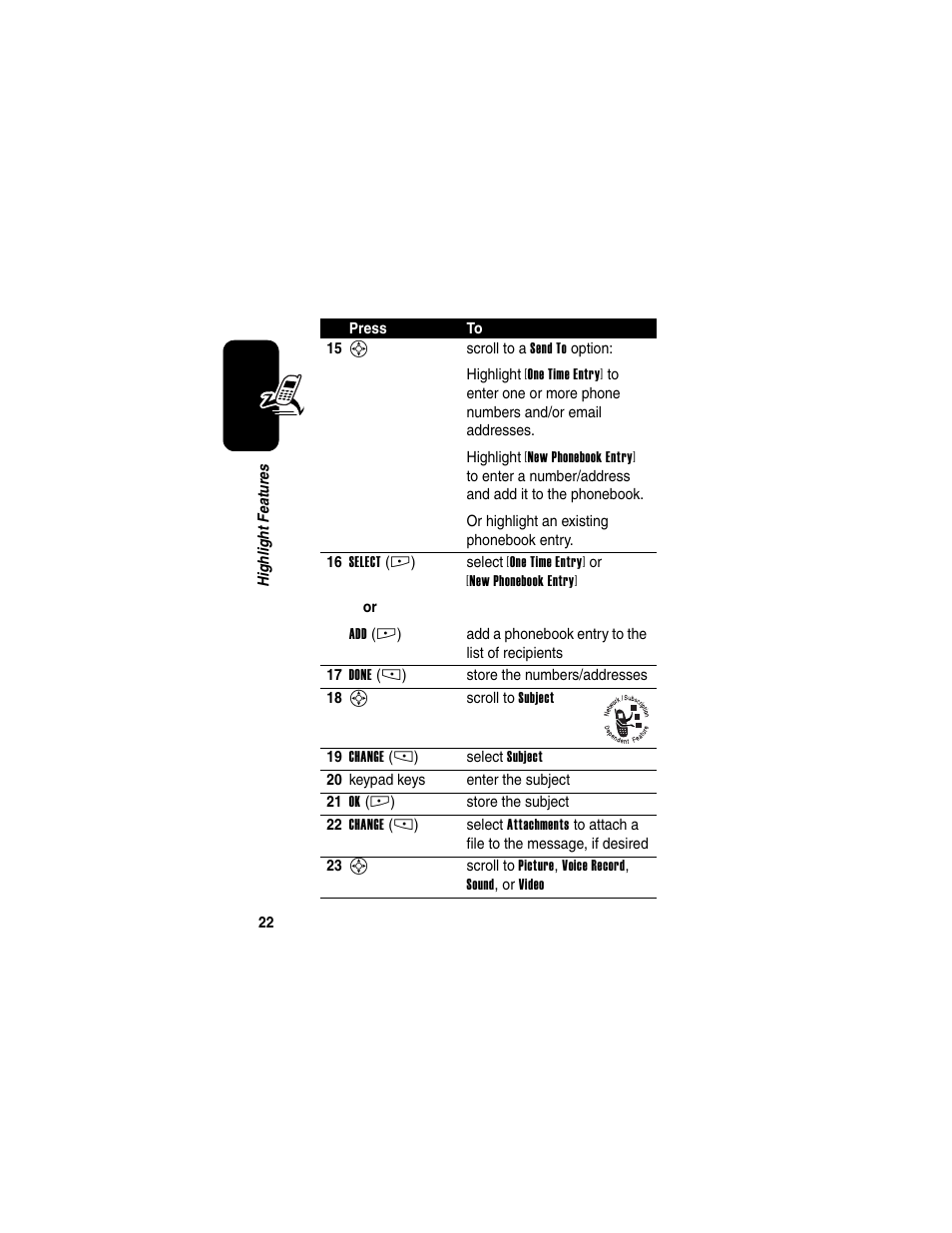 Motorola E398 User Manual | Page 23 / 120