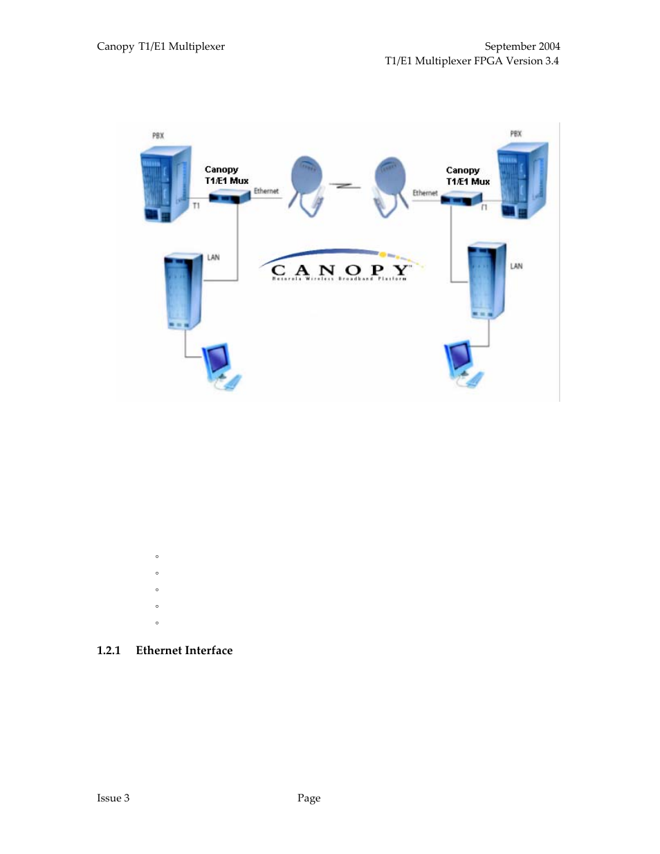 Ethernet interface, Figure 1: canopy t1/e1 multiplexer with canopy bhs, Figure 1 | Motorola T1/E1 User Manual | Page 10 / 73