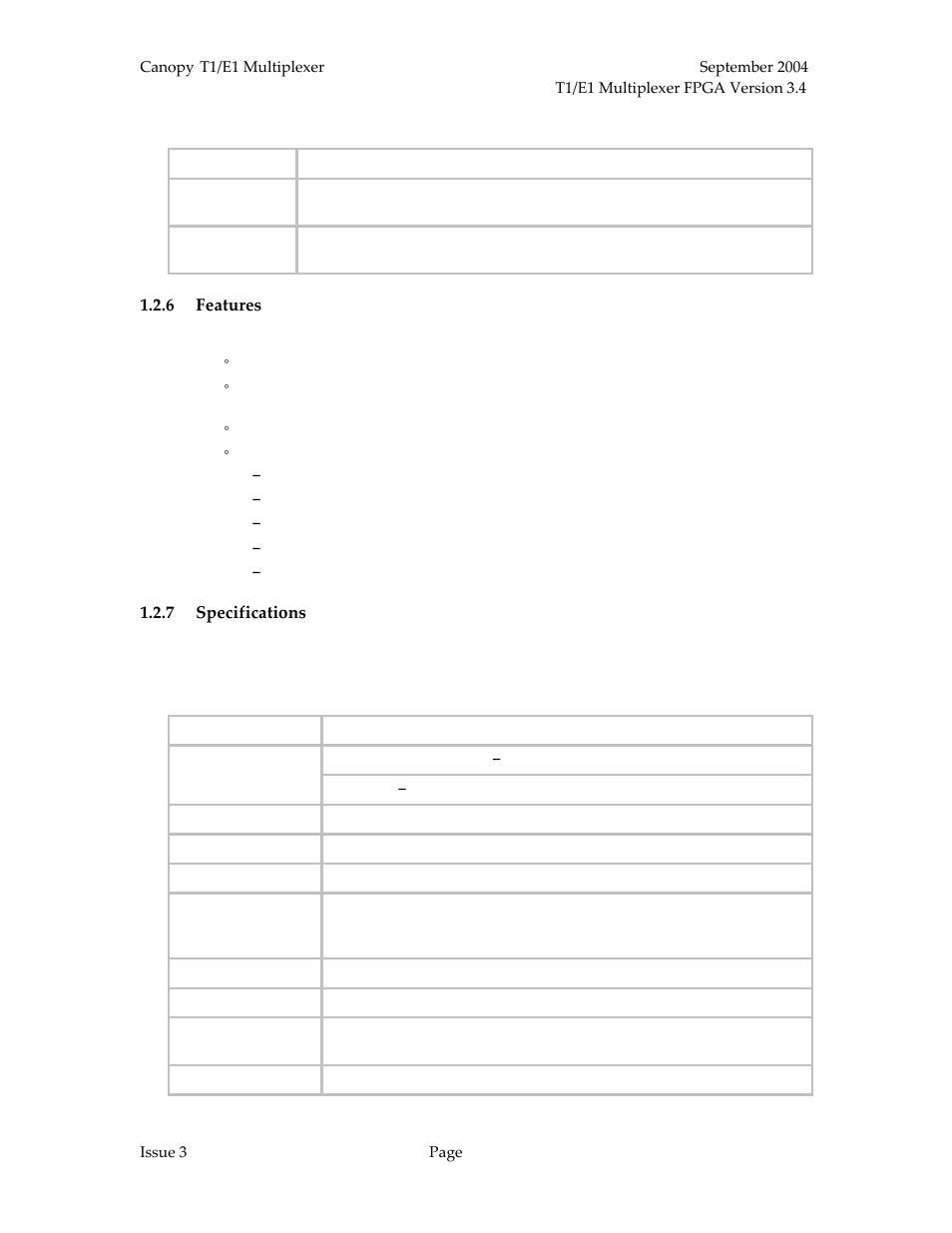 Features, Specifications, Physical specifications | Motorola T1/E1 User Manual | Page 15 / 73