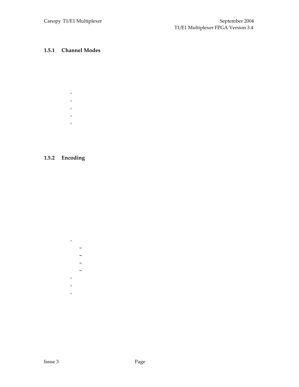 Channel modes, T1 channel mode, E1 channel mode | Encoding | Motorola T1/E1 User Manual | Page 19 / 73