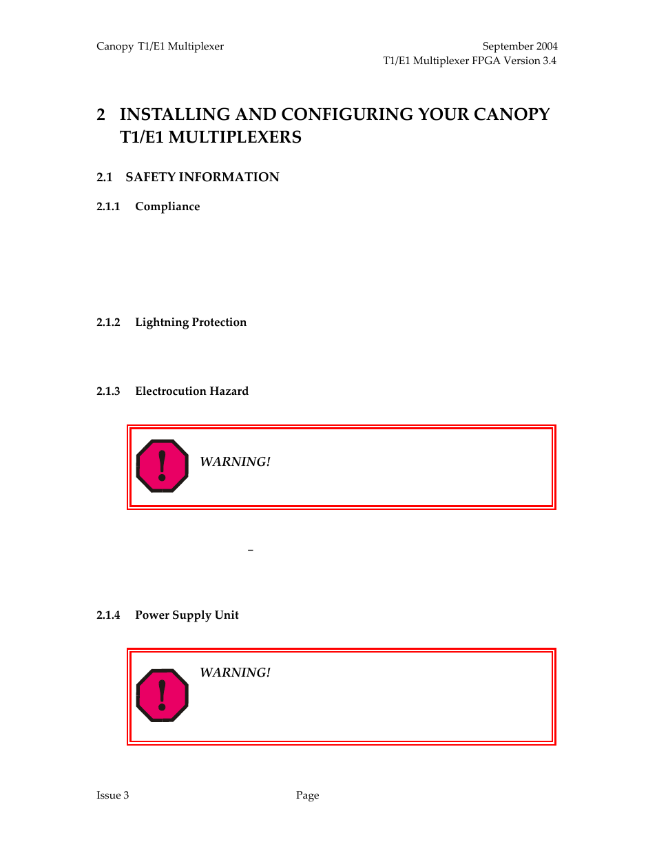 Safety information, Compliance, Lightning protection | Electrocution hazard, Power supply unit | Motorola T1/E1 User Manual | Page 27 / 73