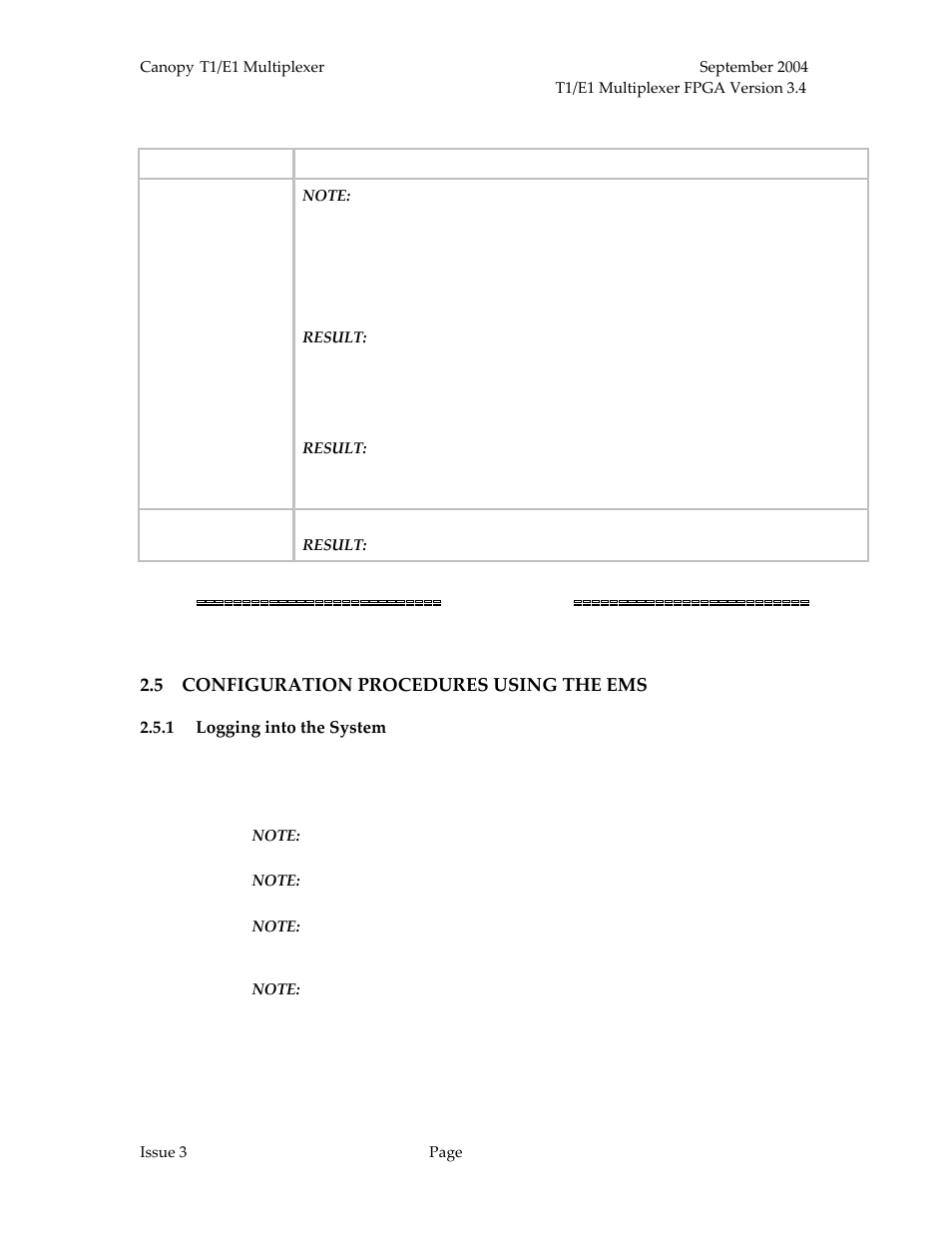 Configuration procedures using the ems, Logging into the system, Procedure 14: logging in using the ems | Motorola T1/E1 User Manual | Page 45 / 73