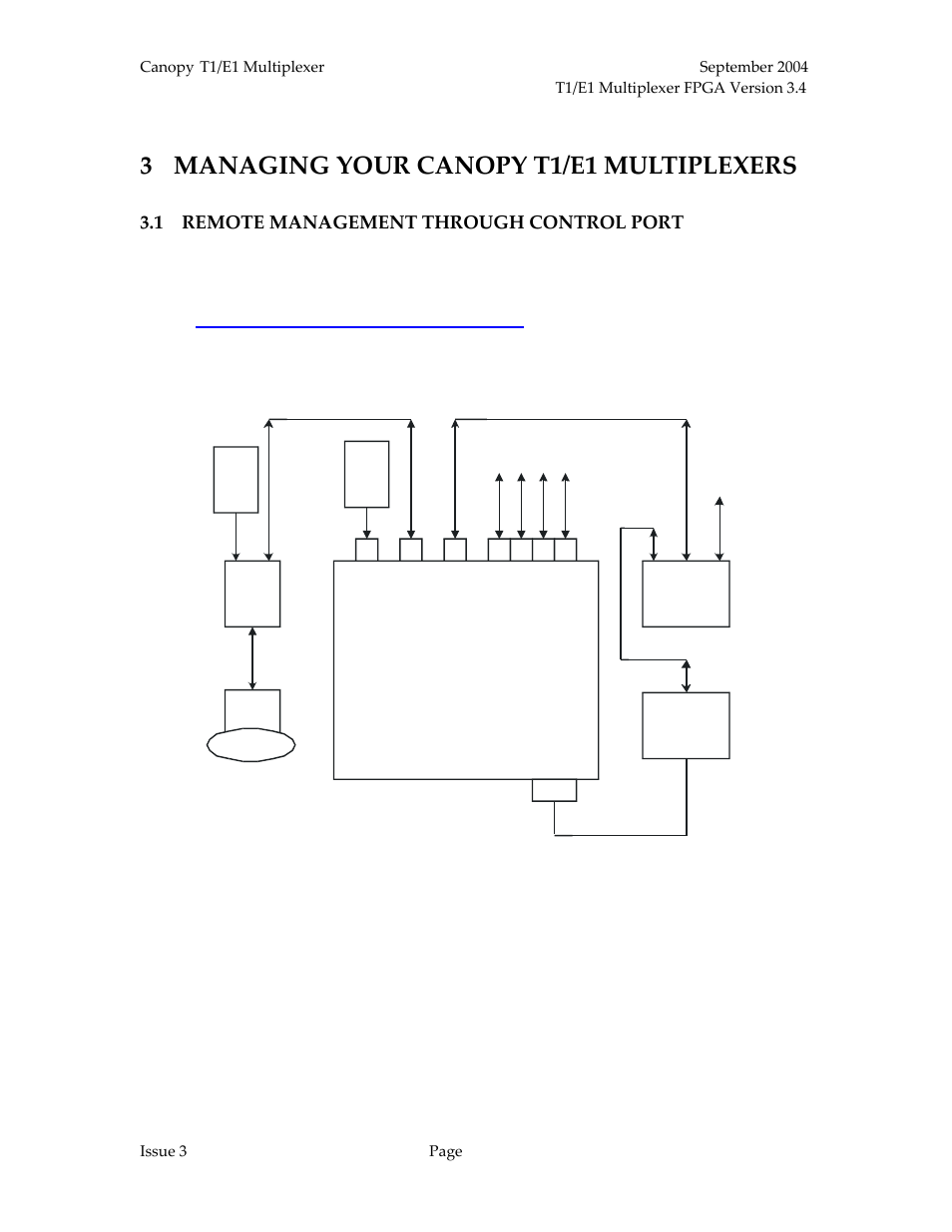 Managing your canopy t1/e1 multiplexers, Remote management through control port, Figure 20: remote management overview | 3 managing your canopy t1/e1 multiplexers, 1 remote management through control port | Motorola T1/E1 User Manual | Page 53 / 73