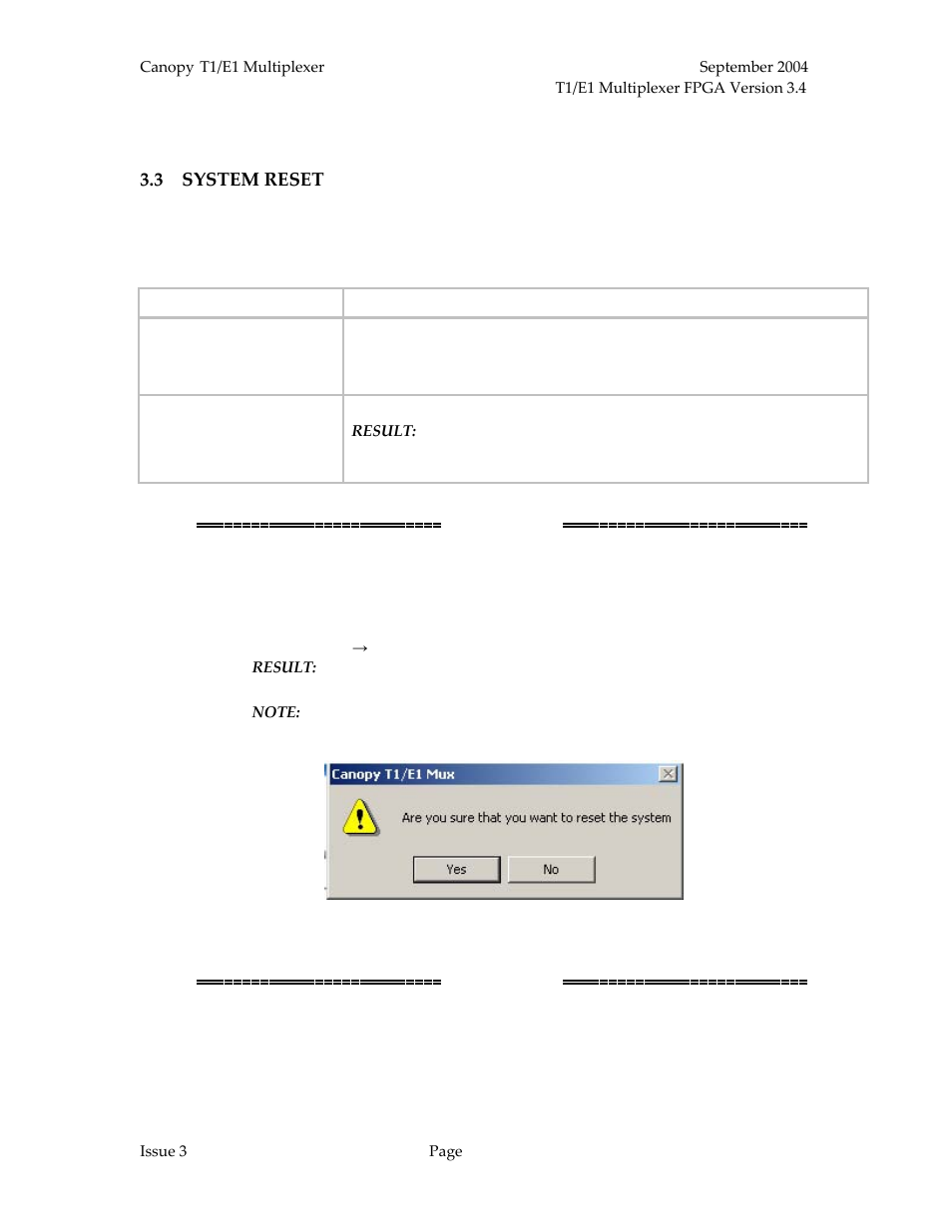 System reset, Figure 22: ems reset confirmation box, Procedure 25: resetting the system using the cli | Procedure 26: resetting the system using the ems | Motorola T1/E1 User Manual | Page 56 / 73