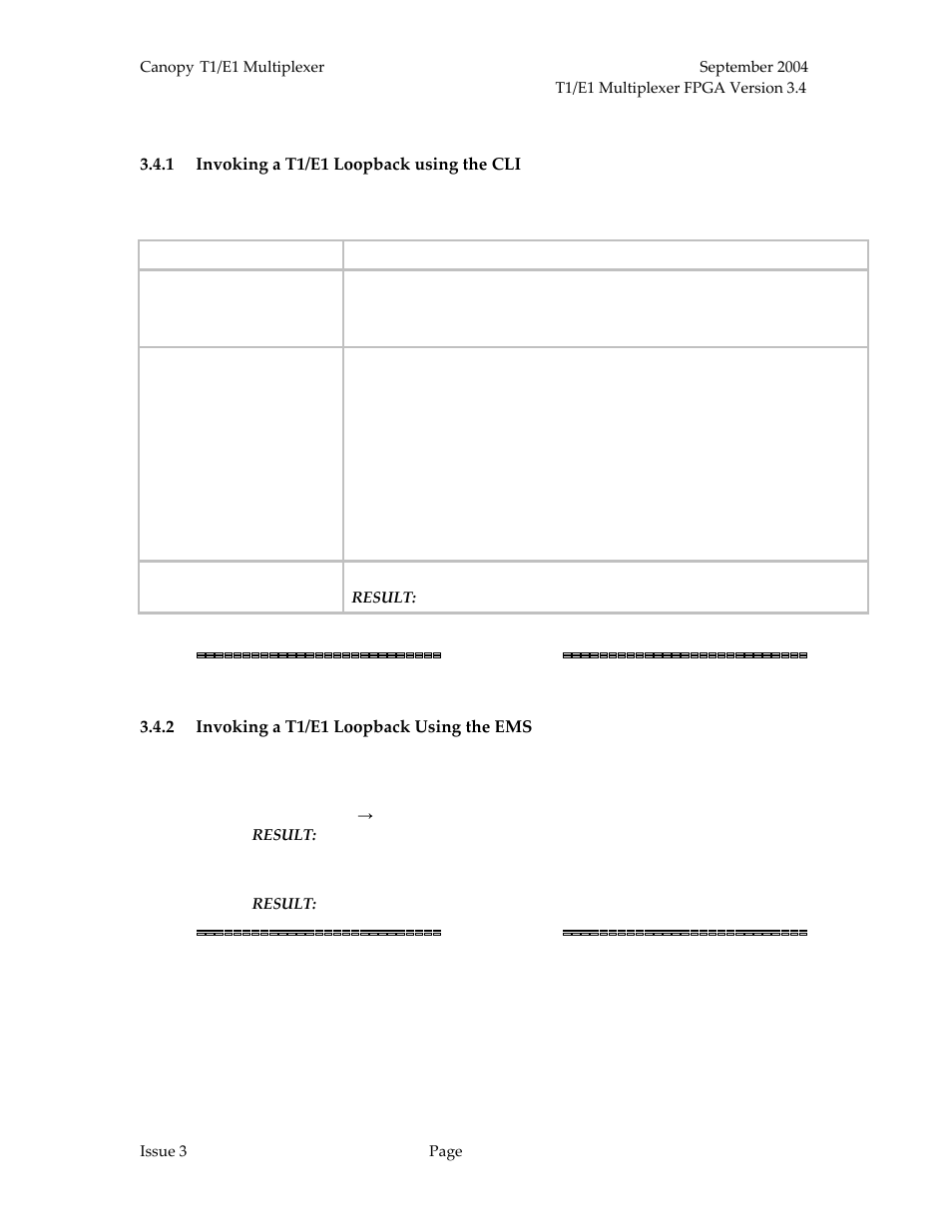 Invoking a t1/e1 loopback using the cli, Invoking a t1/e1 loopback using the ems | Motorola T1/E1 User Manual | Page 58 / 73