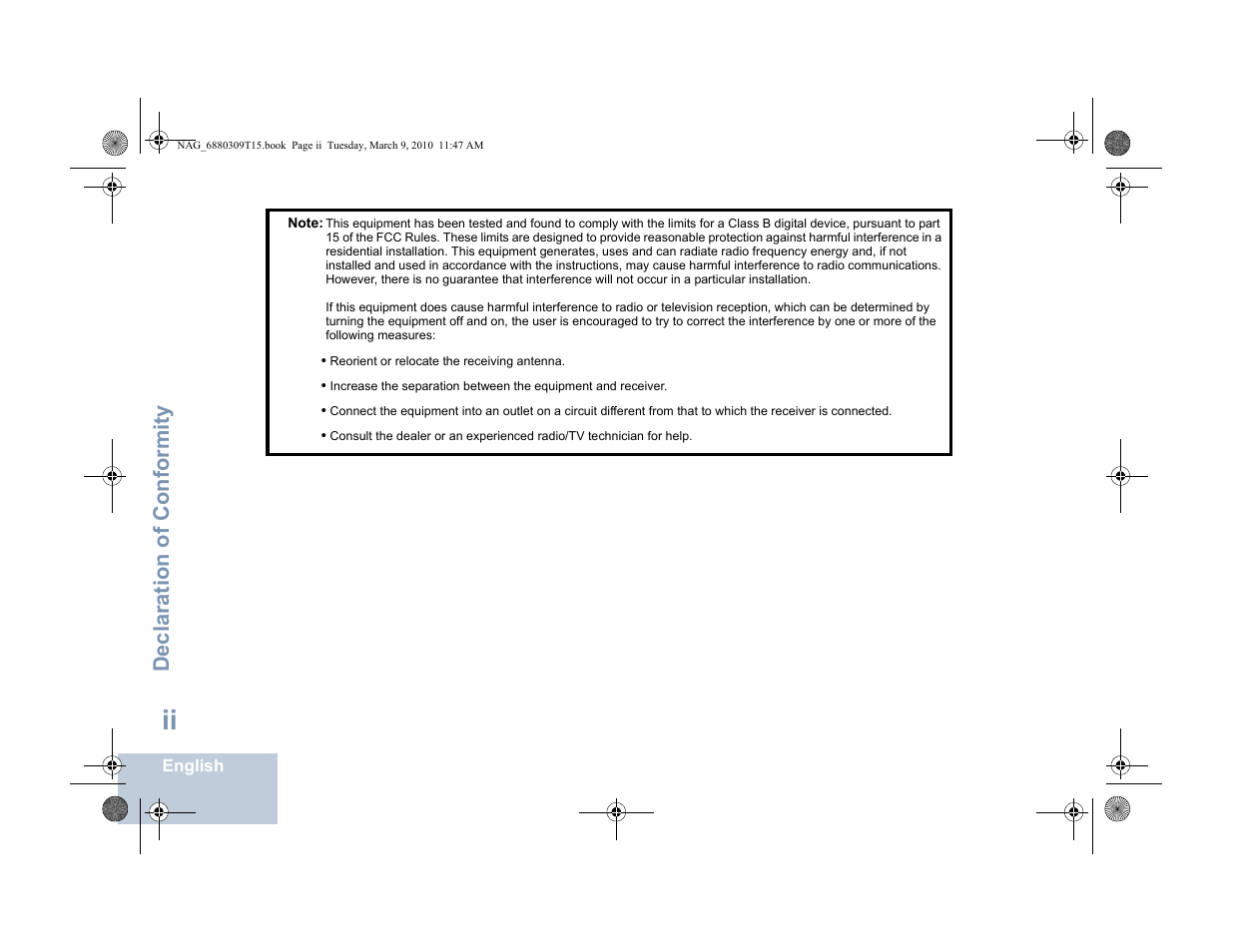 Declaration of conformity | Motorola 4550 User Manual | Page 4 / 92