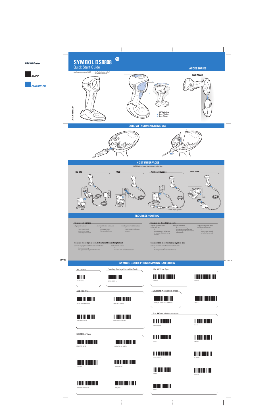 Motorola SYMBOL DS9808 User Manual | 2 pages