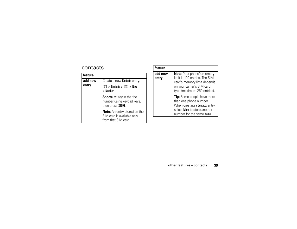 Contacts | Motorola 6809512A76-A User Manual | Page 41 / 80