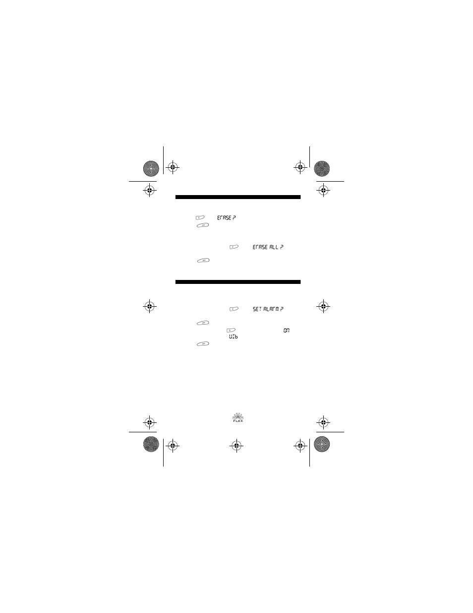 Erasing messages, Setting the alarm | Motorola Express Xtra Express Xtra FLX Pager User Manual | Page 13 / 20