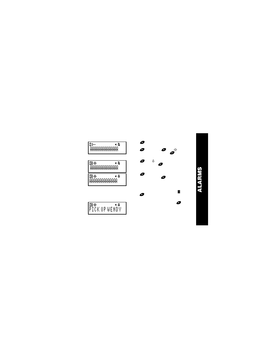 Alar ms | Motorola Jazz Pager User Manual | Page 19 / 48