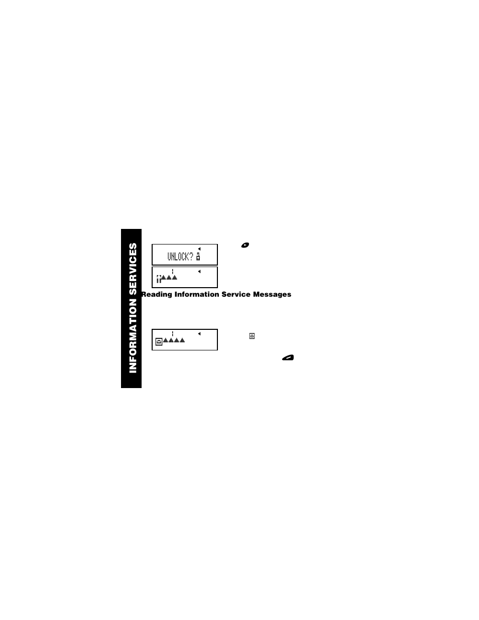 Reading information service messages, Infor mation ser vices | Motorola Jazz Pager User Manual | Page 26 / 48