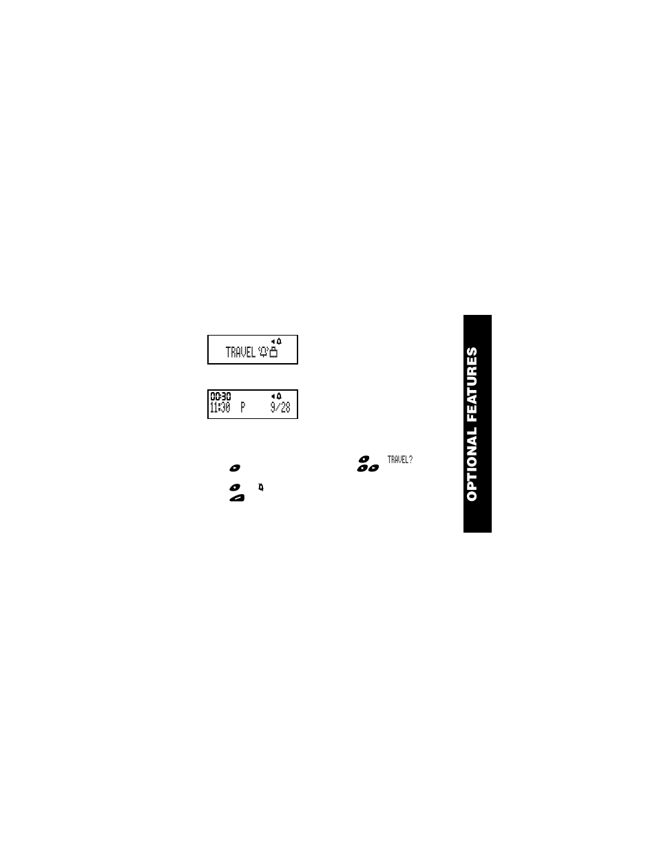 Optional fea tures, Travel | Motorola Jazz Pager User Manual | Page 37 / 48