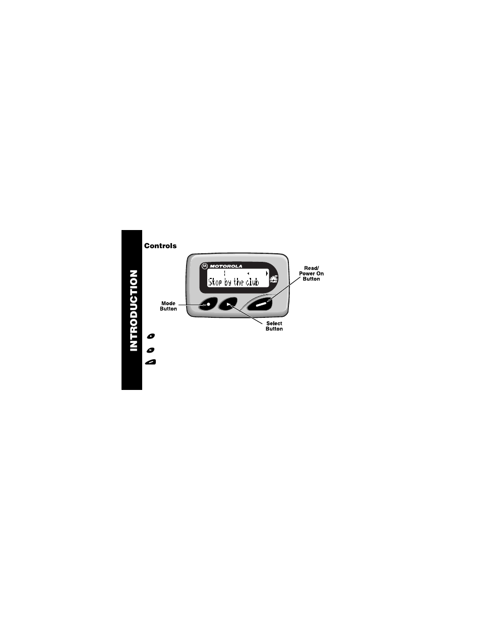Controls, On/off intr oduction | Motorola Jazz Pager User Manual | Page 4 / 48