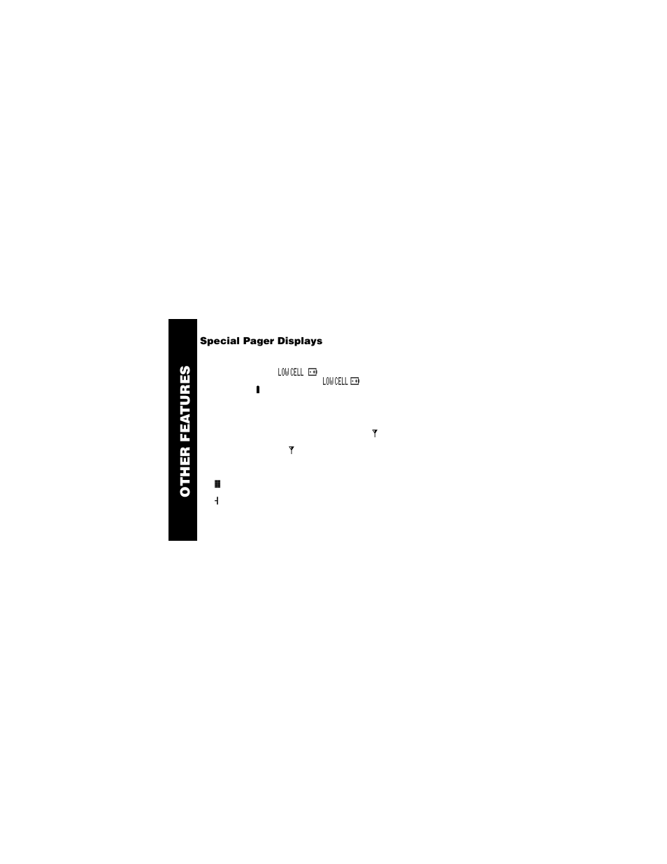 Other fea tures | Motorola Jazz Pager User Manual | Page 40 / 48