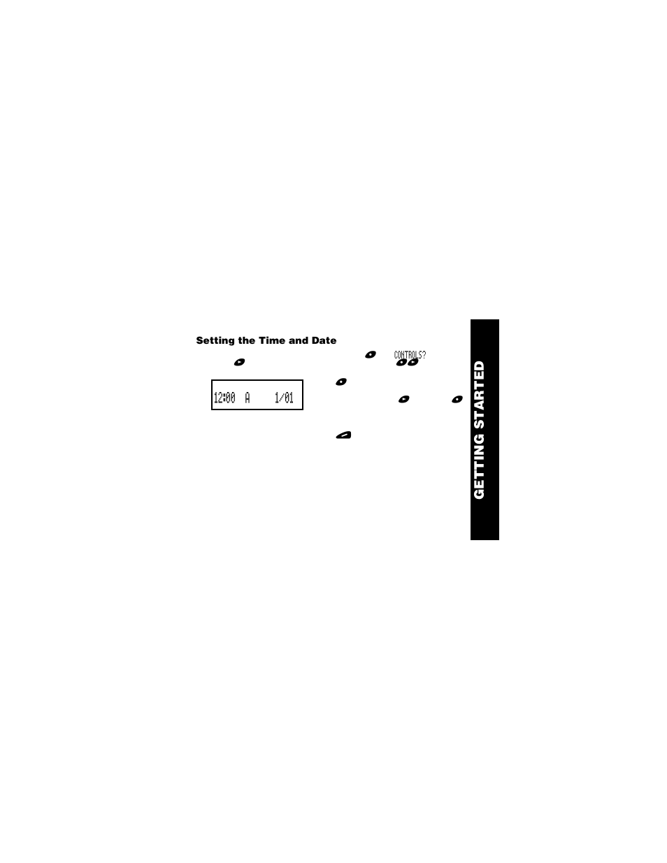 Setting the time and date, Getting star ted | Motorola Jazz Pager User Manual | Page 7 / 48