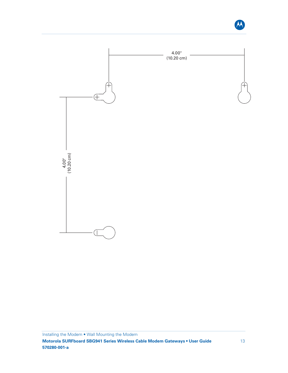 Wall mounting template | Motorola SURFboard 570280-001-a User Manual | Page 21 / 78