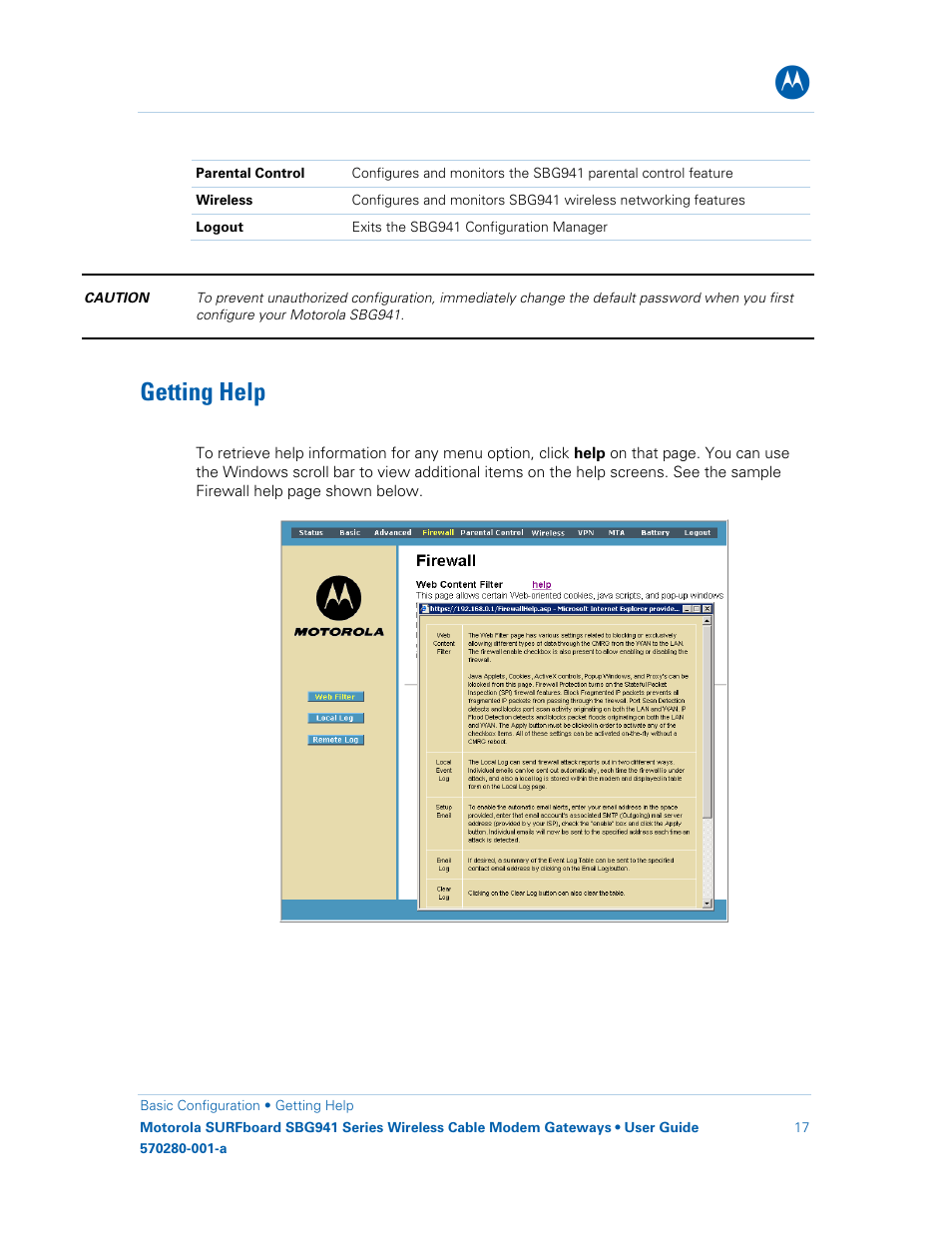 Getting help | Motorola SURFboard 570280-001-a User Manual | Page 25 / 78