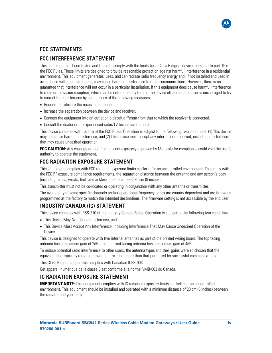 Motorola SURFboard 570280-001-a User Manual | Page 4 / 78