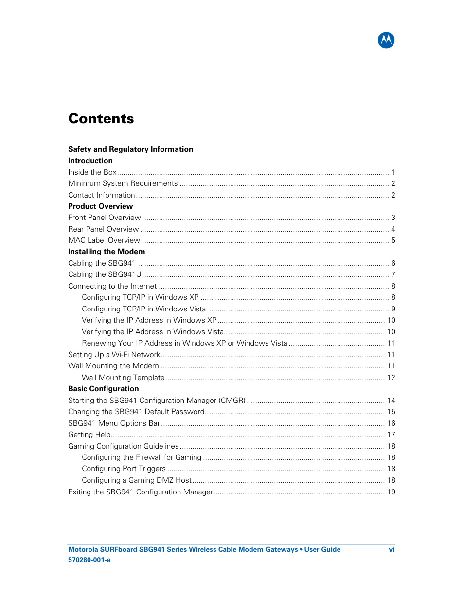 Motorola SURFboard 570280-001-a User Manual | Page 6 / 78