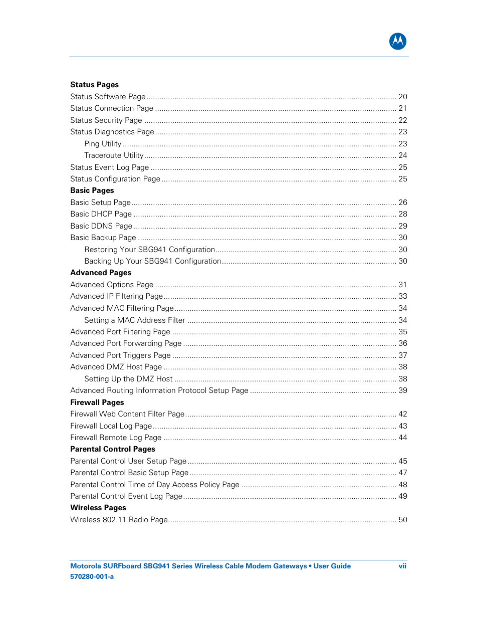 Motorola SURFboard 570280-001-a User Manual | Page 7 / 78