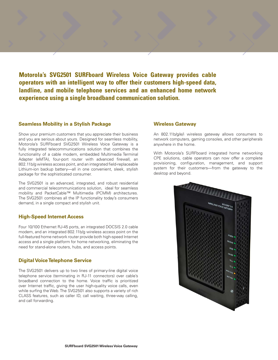 Motorola SURFboard SVG2501 User Manual | Page 2 / 8