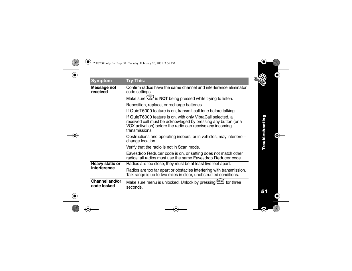Motorola T6200 User Manual | Page 53 / 70