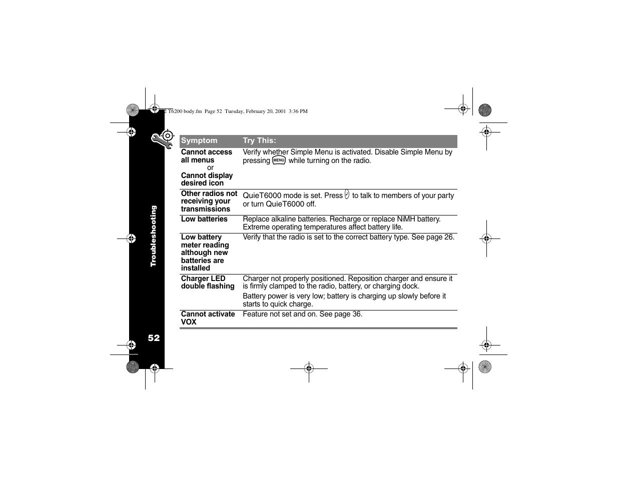 Motorola T6200 User Manual | Page 54 / 70