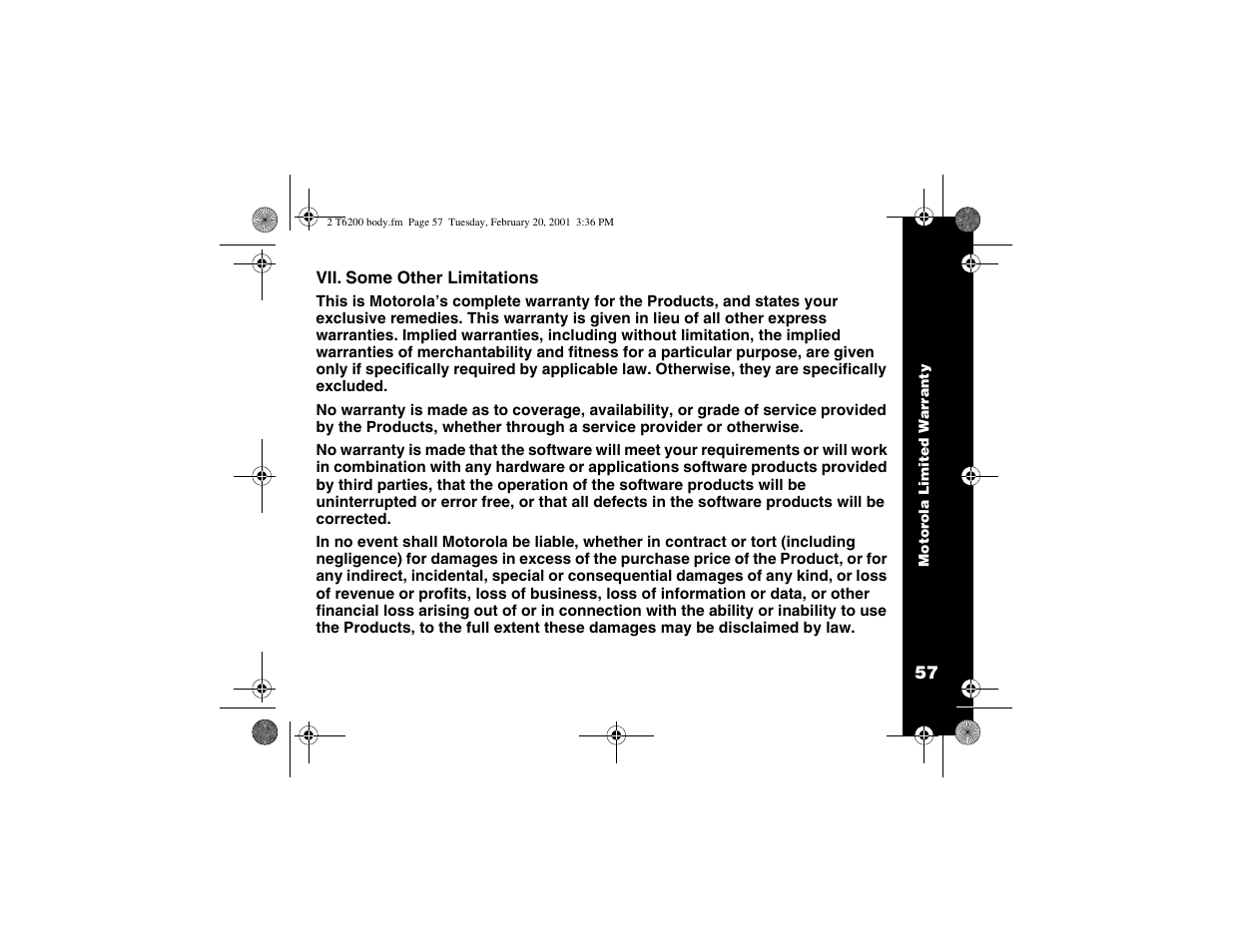 Motorola T6200 User Manual | Page 59 / 70
